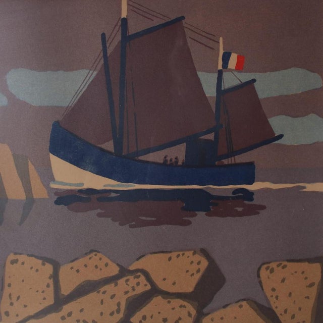 Lars Norrman, Coastal Scene, 1950s, Lithograph, Framed For Sale - Image 6 of 9