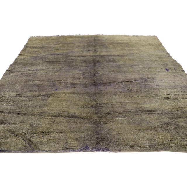 Berber Tribes of Morocco Vintage Purple Beni Mrirt Moroccan Rug - 07'00 X 07'02 For Sale - Image 4 of 9