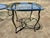 Art Deco Vintage Hollywood Regency Style Oval Glass-Top Coffee Table and Side Table Set For Sale - Image 3 of 18