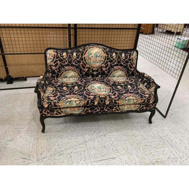 gorgeous vintage multicolors French two seater tea sofa the piece are elegant