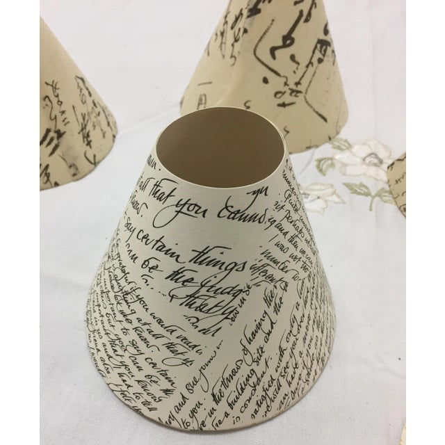 Vintage Trudie Wright Parchment Paper Single Light Empire Candle Shades For Sale - Image 13 of 13