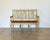 1960s Louis XVI style bench, lacquered and gilded wooden frame, Vienna straw seat