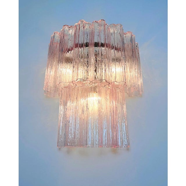 Glass Vintage Murano Glass Tube Wall Sconces, 1990s, Set of 2 For Sale - Image 7 of 13