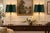Mid 20th Century Coordinated Trio of Yugoslavian Crystal Lamps With Emerald Velvet Shades - Set of 3 For Sale In Los Angeles - Image 6 of 11
