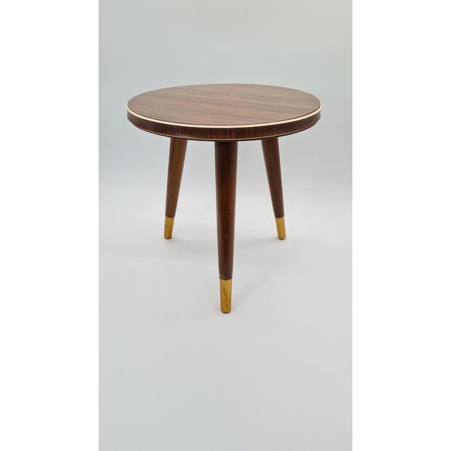 Brown Rockabilly Side Table in Laminated Wood, Germany, 1970s For Sale - Image 8 of 10