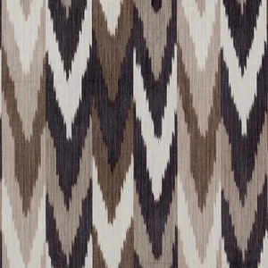 Schumacher Kashgar Velvet Ikat Fabric in Carbon & Teak