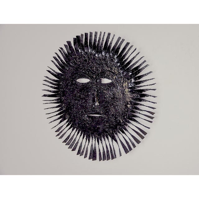 Hollywood Regency Brutalist Large Sun Sconce, Spain, 1970s For Sale - Image 3 of 10