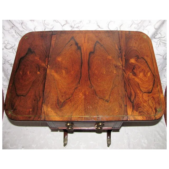 Early 19th Century English Regency Rosewood Sewing Work Table Circa 1820 For Sale - Image 5 of 9