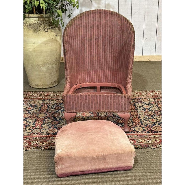 Pink English Lounge Chair from Lloyd Loom Company, 1930s For Sale - Image 8 of 9