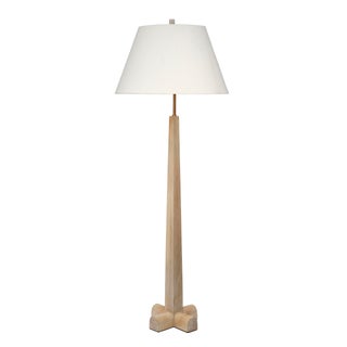 Charleston Floor Lamp, White Washed Wood For Sale