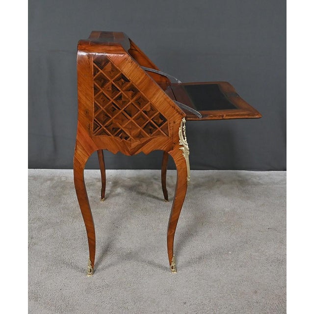 Small Early 20th Century Louis XV Marquetry Ladys Desk For Sale - Image 18 of 18