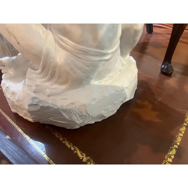 Abstract 1970s Large Stone Nude Man Holding a Crystal Ball. For Sale - Image 3 of 8