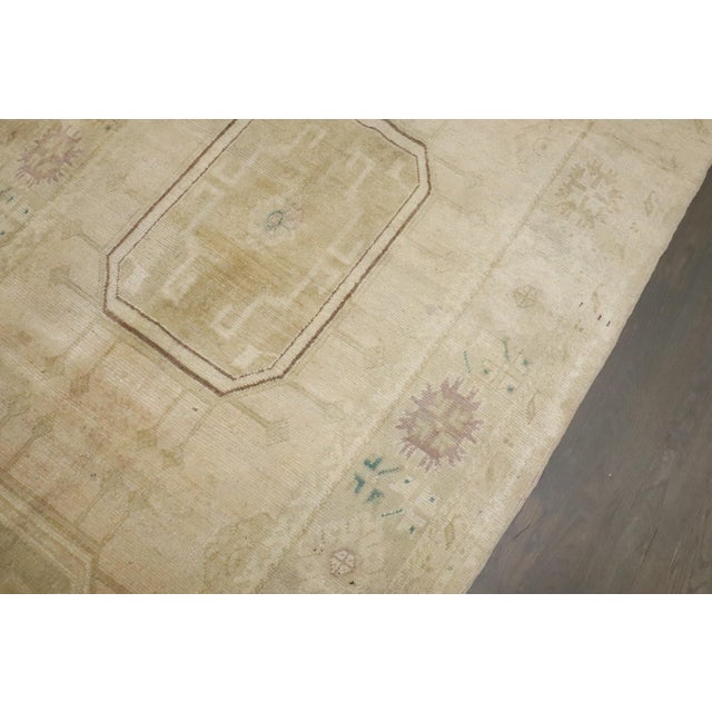 Brown Vintage Zabihi Collection Pale Turkish Oushak Wide Runner - 4'8" x 12'4" For Sale - Image 8 of 12
