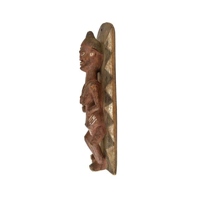 African Early 20th Century Pende Figural Wood Plank For Sale - Image 3 of 6