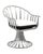 A sculptural take on classic outdoor seating, this pair of patio chairs in the style of Russell Woodard showcases graceful...