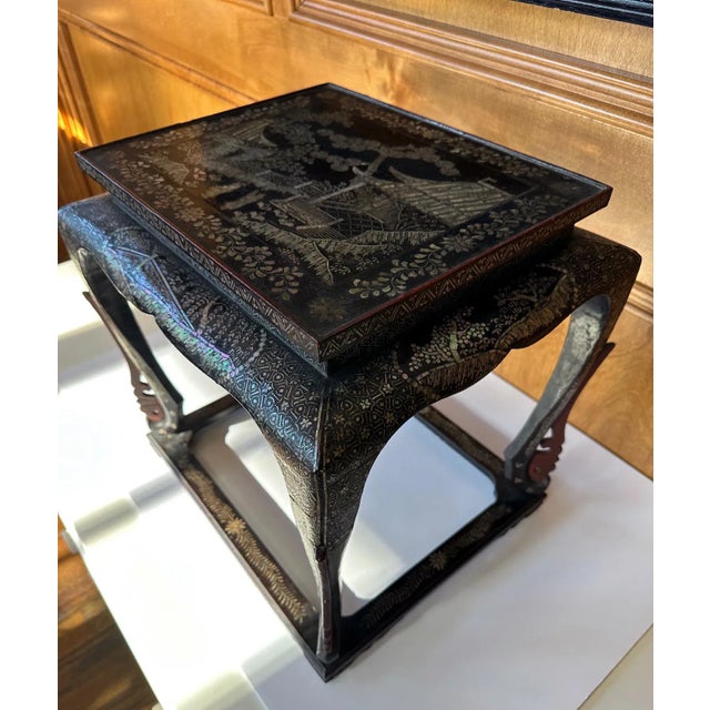 18th Century Antique Japanese Lacquer and Inlay Table from Ryukyu Islands For Sale - Image 5 of 12