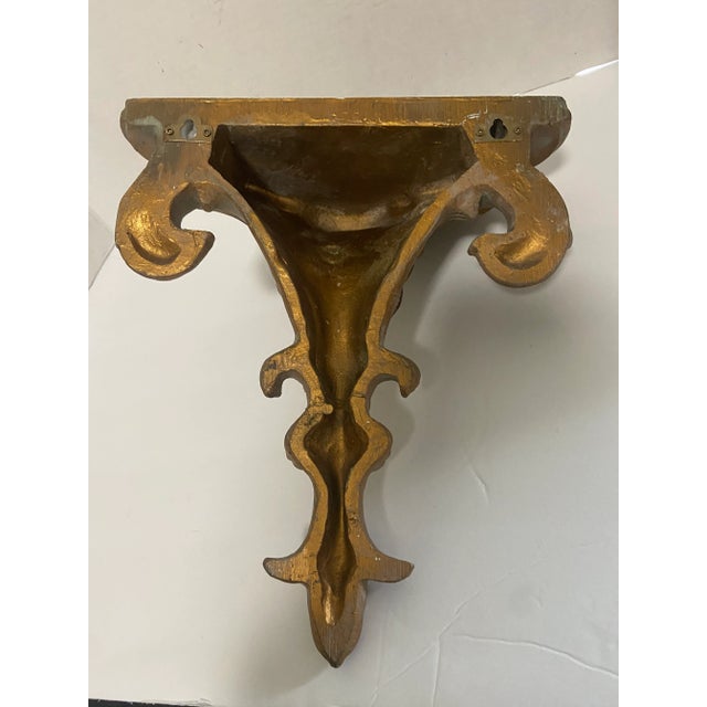 Mid 20th Century French Italian Style Giltwood Gold Wall Shelf For Sale - Image 10 of 11