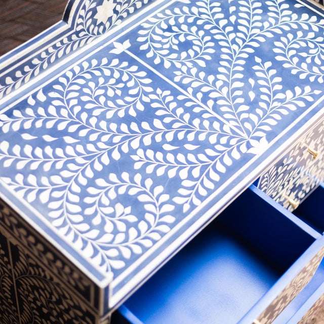 Blue Arabesque Blue Inlay Dresser & Changing Table by House of Jaipur For Sale - Image 8 of 10