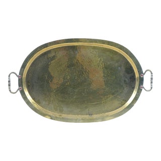 Antique Brass Russian Tray For Sale