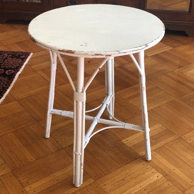 Early 20th Century Antique Painted Bamboo Side Table For Sale - Image 5 of 13