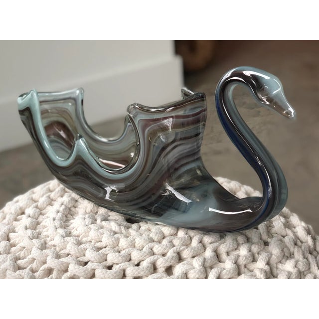 1960s Slag Glass Swan Centerpiece Bowl For Sale In Houston - Image 6 of 11