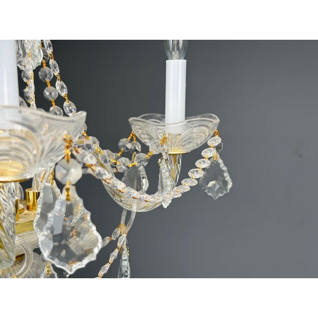 1960s Maria Theresa Style, Venetian Chandeliers, Crystal, Brass - a Pair For Sale - Image 9 of 18