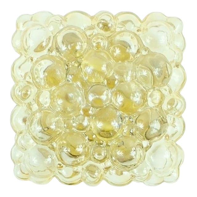 1960s Amber Bubble Glass Flush Mount by Helena Tynell for Limburg For Sale