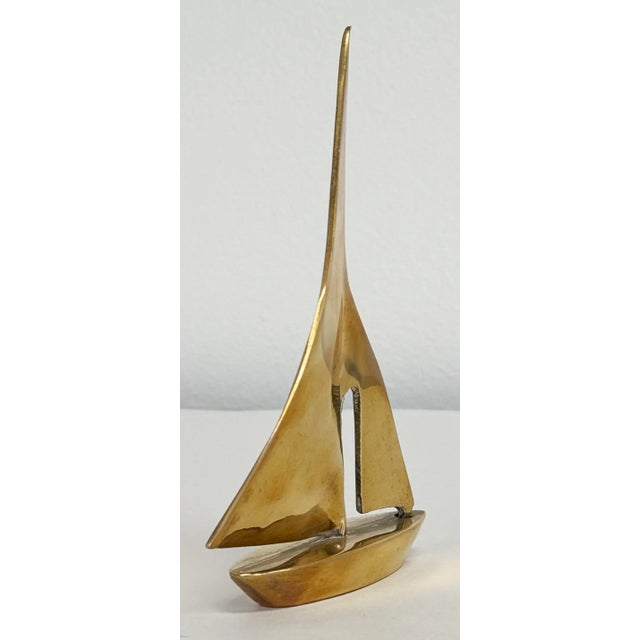 Vintage Mid Century Modern Brass Sailboat For Sale - Image 4 of 6