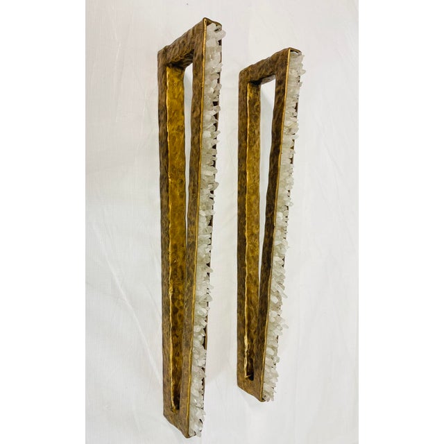 Pair of “São Paulo” Bronzed Quartz Wall Sconces by House of Aura For Sale - Image 9 of 18