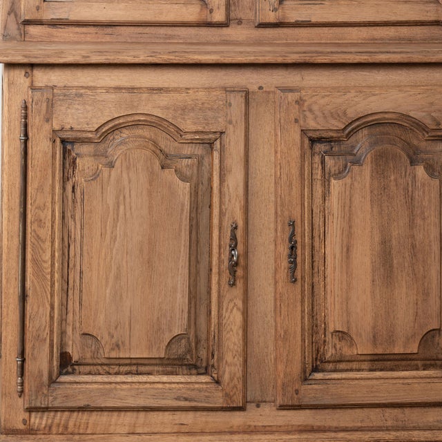 Brown Large 20th Century French Bleached Oak Bookcase Display Cabinet For Sale - Image 8 of 10