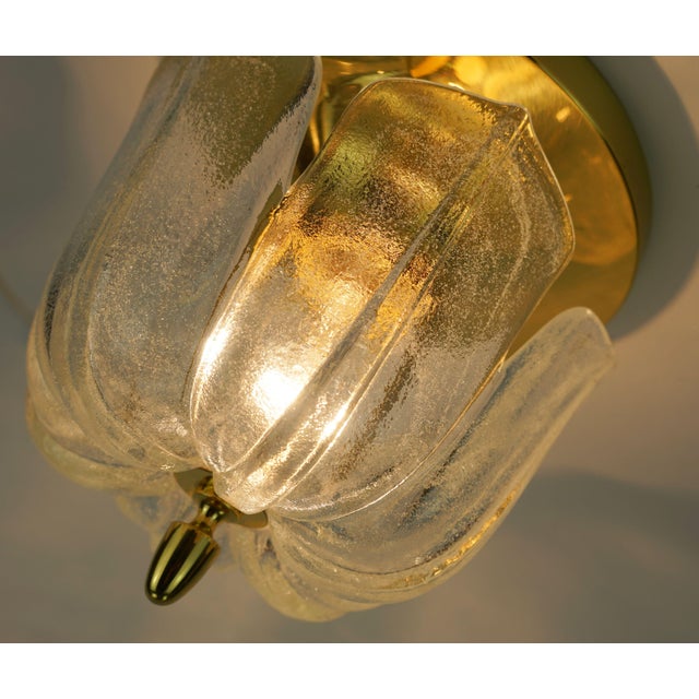 Model A475 3031 Flush Mount with Flower-Shaped Glass Shade from Glashütte Limburg, 1970s For Sale - Image 12 of 16