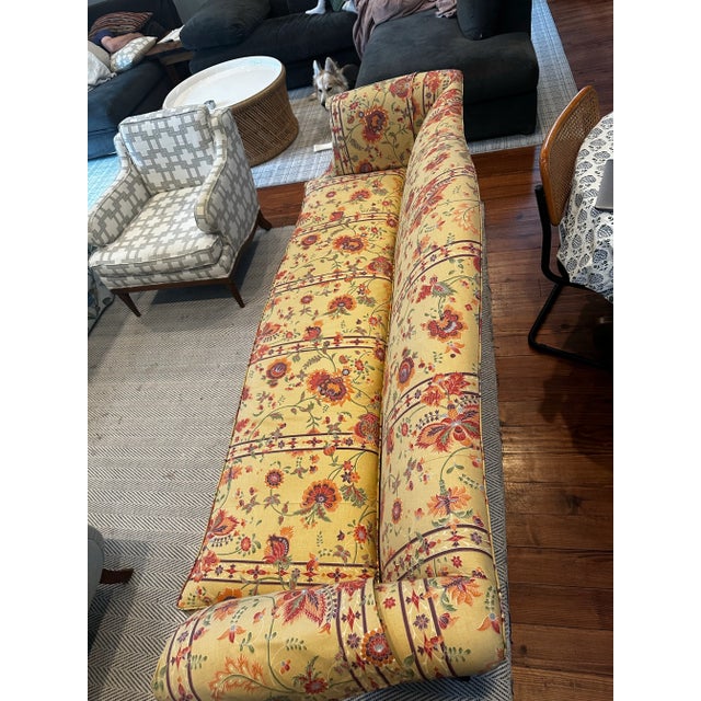 Traditional Vintage Camelback Sofa For Sale - Image 3 of 6