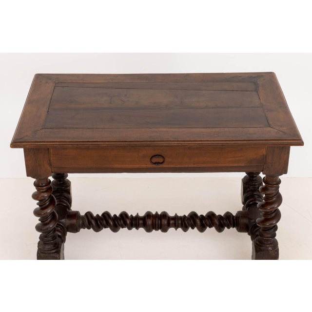 Louis XIII Rectangular Walnut Table With Single Drawer For Sale - Image 4 of 9
