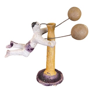Antique Strongman Acrobat Toy With Balancing Weights, Late 19th Century. For Sale