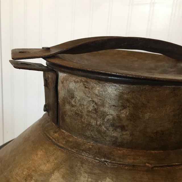 Antique Original Metal Milk Can For Sale - Image 10 of 13
