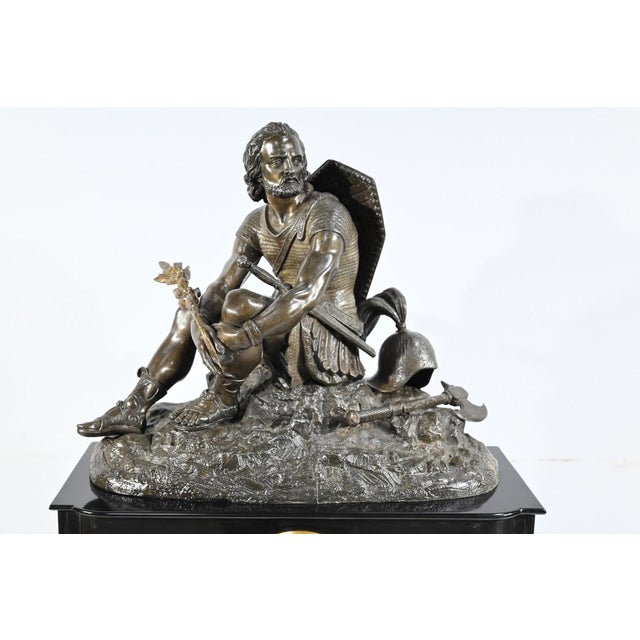 Marble and Bronze Terminal Pendulum from Viel & Delrue For Sale - Image 6 of 18