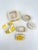 Late 20th Century Late 20th Century Vintage Yellow and White Bow Tied Ribbon Topped Ceramic Trinket Boxes - Set of 3 For Sale - Image 5 of 10