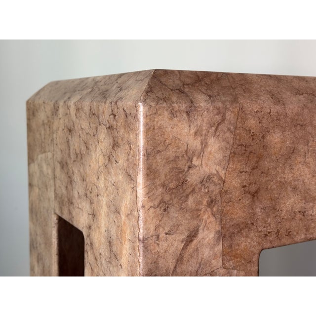 Paper 1980s Steve Chase Parchment Covered Console Table For Sale - Image 7 of 12