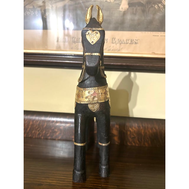 Vintage Mid 20th Century Brass, Copper, Hand-Carved Wooden Horse, Indian Crafted For Sale In South Bend - Image 6 of 8