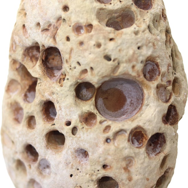 Tan Astro 014 - Original Mixed Media Figurative Rock Sculpture for Table or Desk by Kevin Perrault For Sale - Image 8 of 11