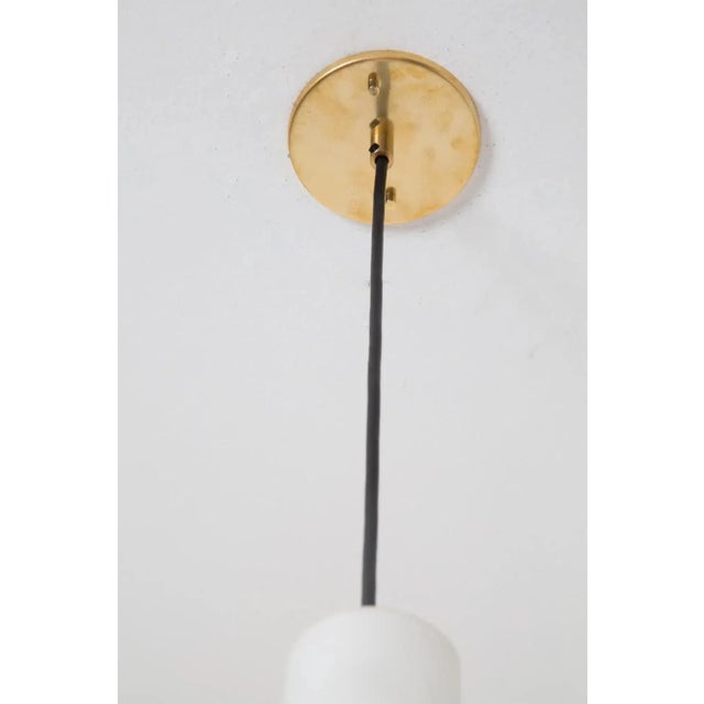Large 1950s Glass and Brass Suspension Light Attributed to Stilnovo For Sale In Los Angeles - Image 6 of 12