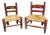 Vintage Set of 2 Hand-Painted Rancho Monterey Mexican Folk Art Children’s Ladderback Chairs With Rush Seats For Sale