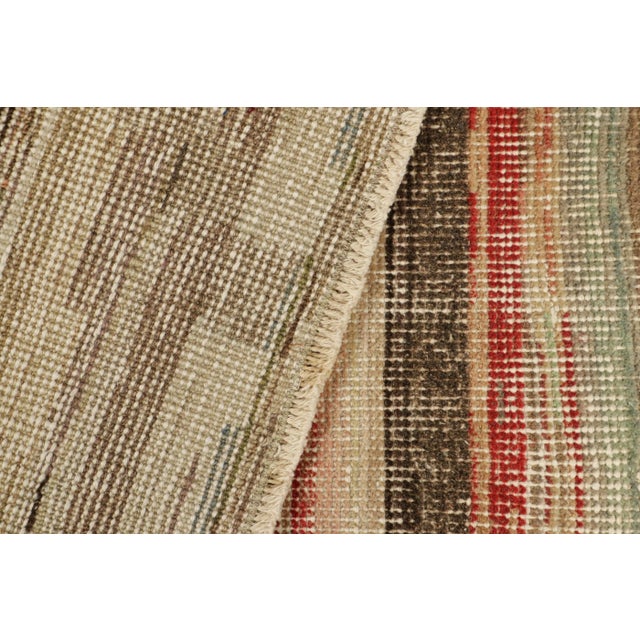 Textile Vintage Zeki Müren Rug With Polychromatic Geometric Stripes, From Rug & Kilim For Sale - Image 7 of 7