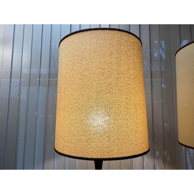 Danish Mid-Century Lamps with Original Shades - a Pair For Sale - Image 9 of 13