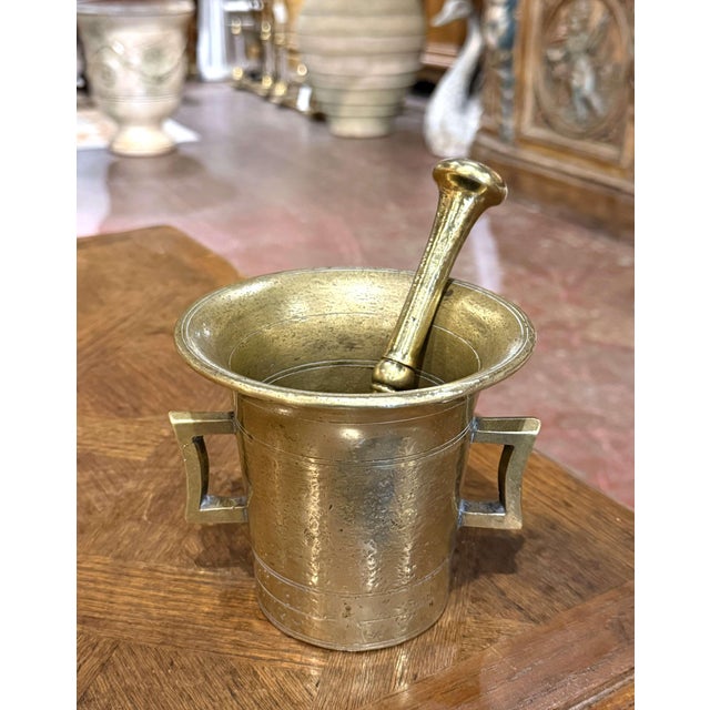 Mid-19th Century French Bronze Mortar With Original Pestle For Sale In Dallas - Image 6 of 8