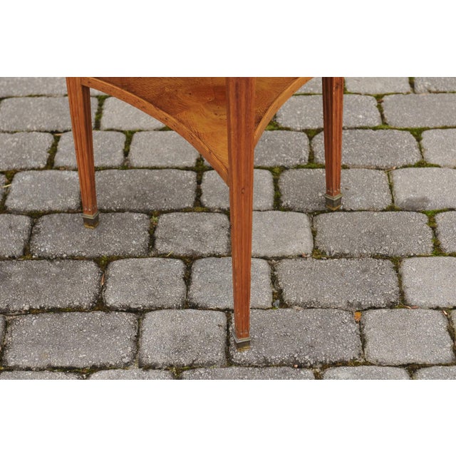 French Napoleon III 1860s Walnut Guéridon Side Table with Radiating Veneer For Sale - Image 4 of 12