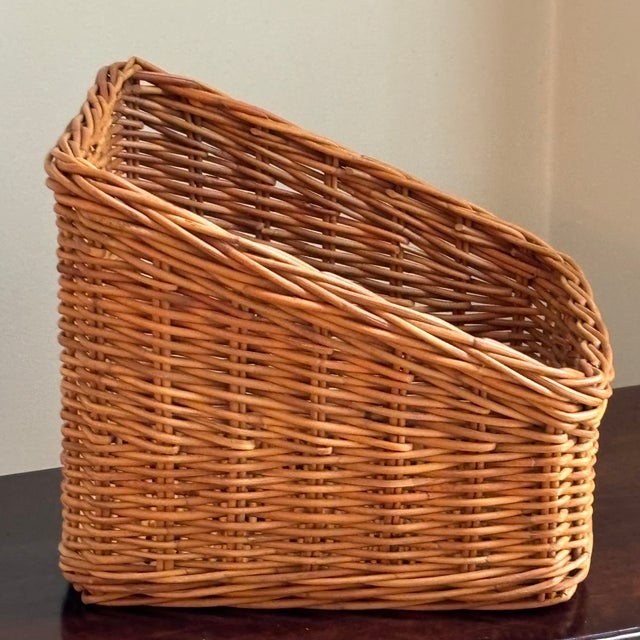 Farmhouse Vintage French-Style Tapered Storage Basket For Sale - Image 3 of 10