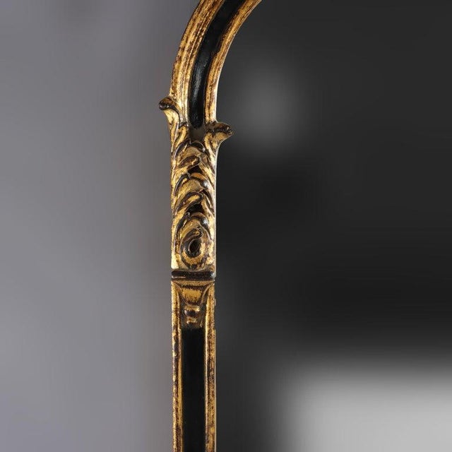 Early 20th Century French Louis XVI Style Ebonized & Gilt Arch Form Wall Mirror 20thC For Sale - Image 5 of 10
