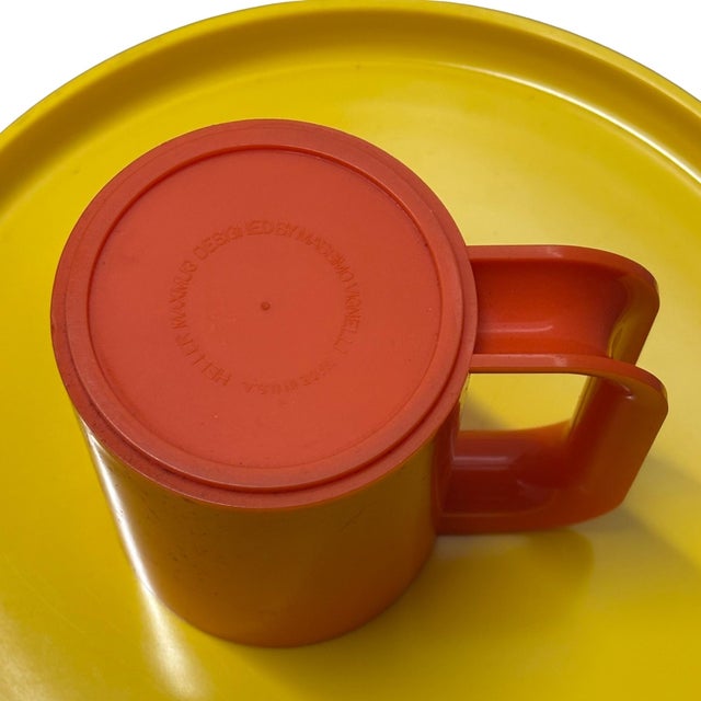 Yellow 1970s Italian Heller Melamine Dinnerware - Set of 4 For Sale - Image 8 of 10