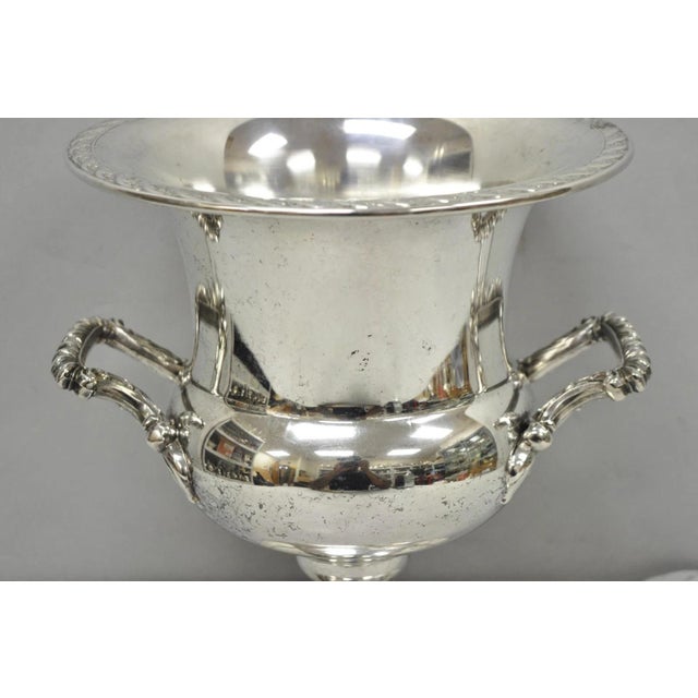 Victorian Vintage Wm Rogers "Spring Flower" Silver Plated Champagne Chiller Bar Ice Bucket For Sale - Image 3 of 18